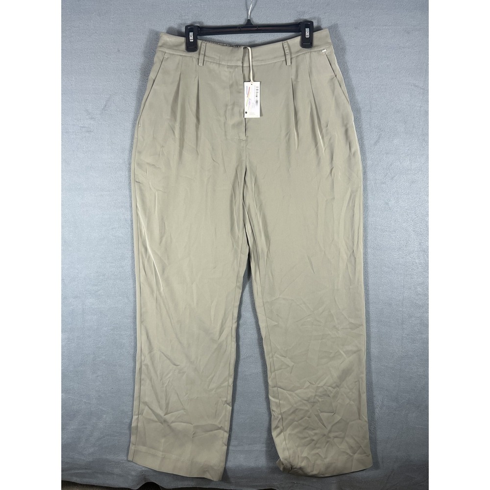 Z Supply Lucy Twill Dress Pants Women's XL Smoke Sage Green Elastic Waist